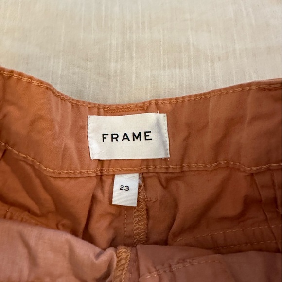 FRAME Fluid Twill Rolled Shorts Terracotta (10) - Picture 7 of 9